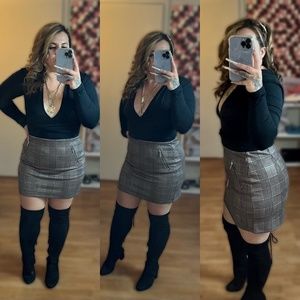 Theo Black print skirt